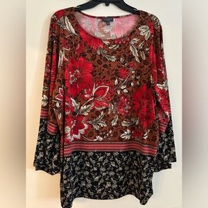 NWT The Limited Red and Black Blouse, size XL
